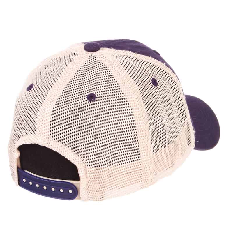 Northwestern University Wildcats Zephyr Unconstructed Adjustable Dark Purple/Natural Trucker Mesh Hat with Stylized N Design