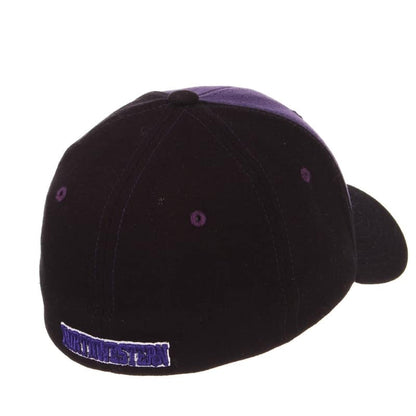 Northwestern University Wildcats Zephyr Constructed Flex Fit Purple/Black Hat with Tonal Stylized N Design