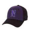 Northwestern Wildcats Zephyr Constructed Flex Fit Purple/Black Hat with Tonal Stylized N Design
