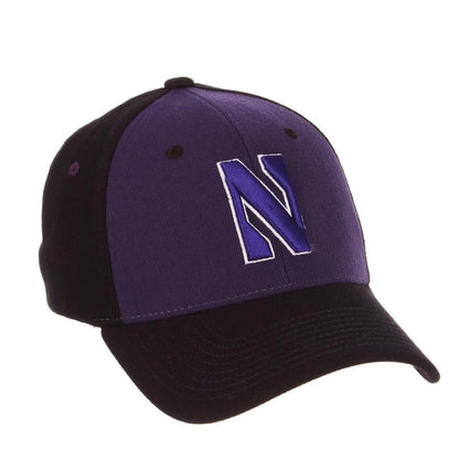 Northwestern University Wildcats Zephyr Constructed Flex Fit Purple/Black Hat with Tonal Stylized N Design
