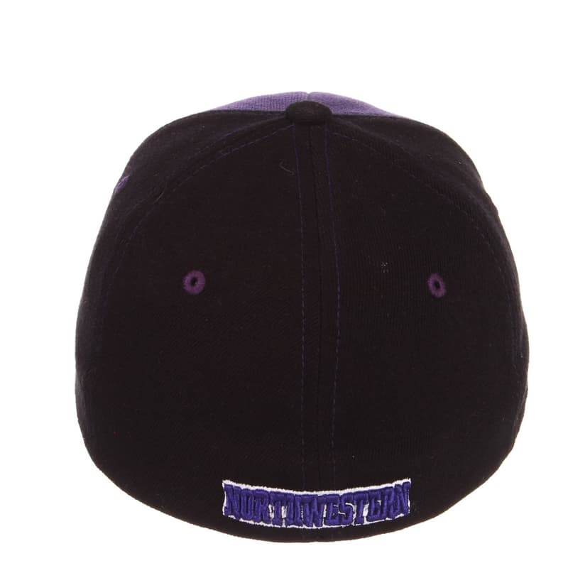 Northwestern University Wildcats Zephyr Constructed Flex Fit Purple/Black Hat with Tonal Stylized N Design