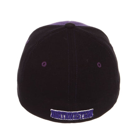 Northwestern University Wildcats Zephyr Constructed Flex Fit Purple/Black Hat with Tonal Stylized N Design