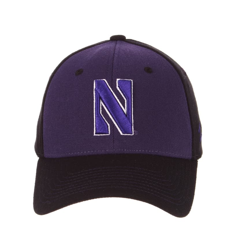 Northwestern University Wildcats Zephyr Constructed Flex Fit Purple/Black Hat with Tonal Stylized N Design