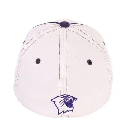Northwestern Wildcats Zephyr Constructed Flex Fit White Hat with Purple Accents/ Black Piping and Multicolor Stylized N Design