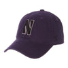 Northwestern Wildcats Zephyr Unconstructed Adjustable Purple Hat with Black Stylized N Design