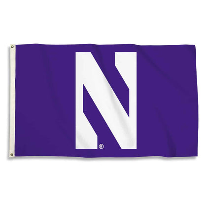 Northwestern University Wildcats Purple 3'X5' Flag with N Design
