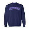 Northwestern University Wildcats Men's MV Fundamental Fleece Navy Crewneck Sweatshirt with Two Color Arch Design