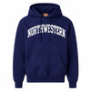 Northwestern University Wildcats Men's MV Super-Heavy Pro-Weave Fleece Navy Hooded Sweatshirt with One Color Arch Design