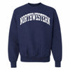 Northwestern University Wildcats Men's MV Pro-Weave Super-Heavy Navy Crewneck Sweatshirt with One Color Arch Design