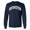 Northwestern University Wildcats Men's MV Navy Classic Long Sleeve Tee with One Color Arch Design