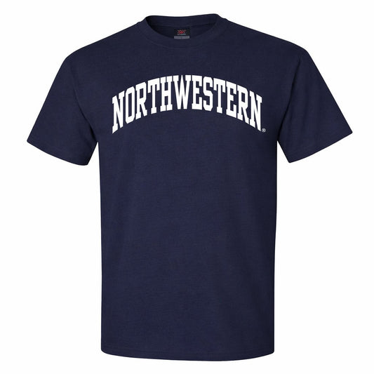 Northwestern University Wildcats Men's MV Navy Classic Tee with One Color Arch Design