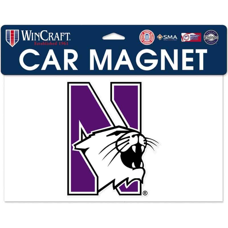 Northwestern Wildcats Flexible Magnet with Multicolor N-Cat Design 5"X6"