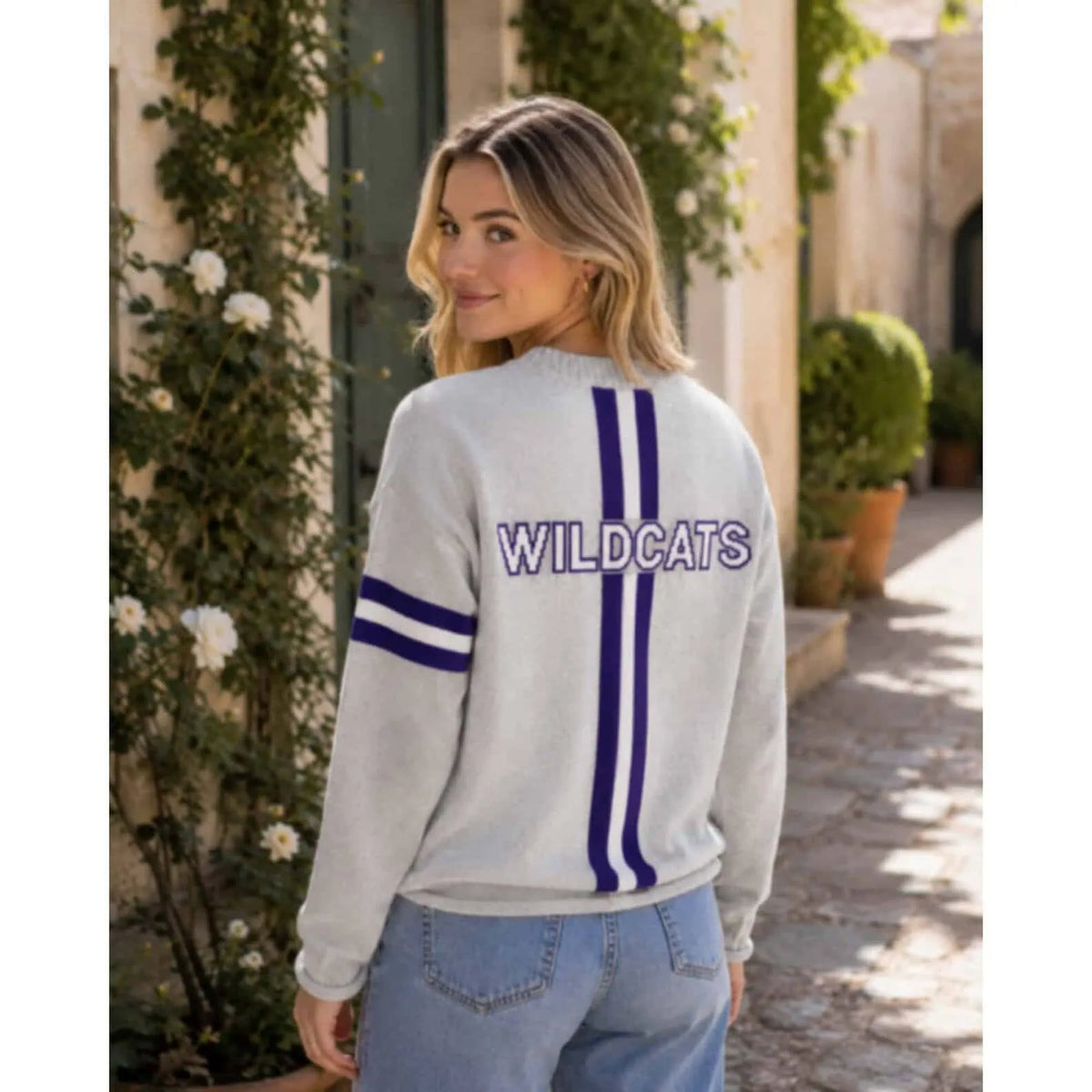Northwestern University Wildcats Women's Newport Knits Grey Sweater