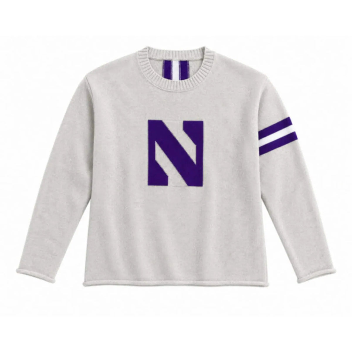 Northwestern University Wildcats Women's Newport Knits Grey Sweater