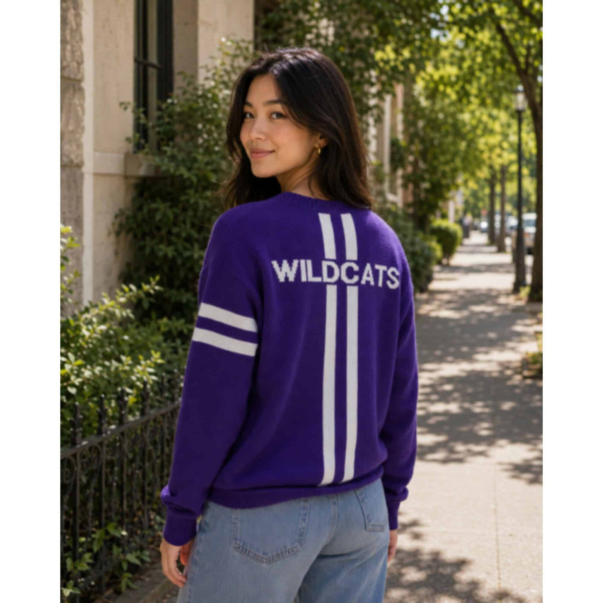 Northwestern University Wildcats Women's Newport Knits Purple Sweater