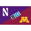 Northwestern Wildcats 3'X5' House Divided Flag with Minnesota Golden Gophers