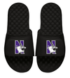 Northwestern University Wildcats Black ISlide Flip Flops With N-Cat Design