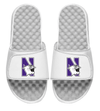 Northwestern University Wildcats White ISlide Flip Flops With N-Cat Design