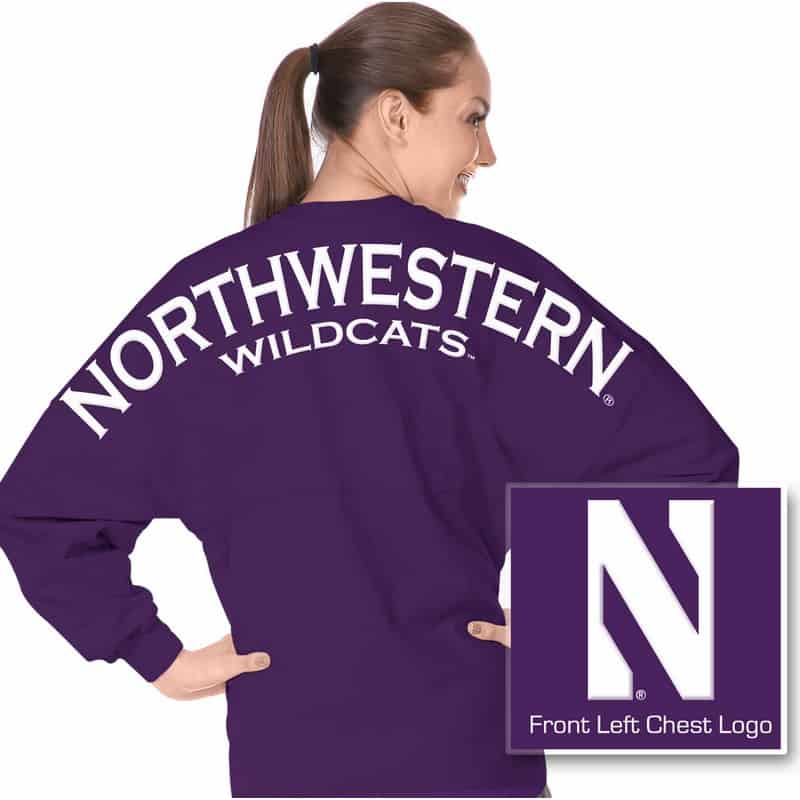 Northwestern University Wildcats Purple Spirit Jersey with Stylized N Design