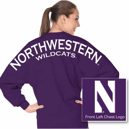 Northwestern University Wildcats Purple Spirit Jersey with Stylized N Design