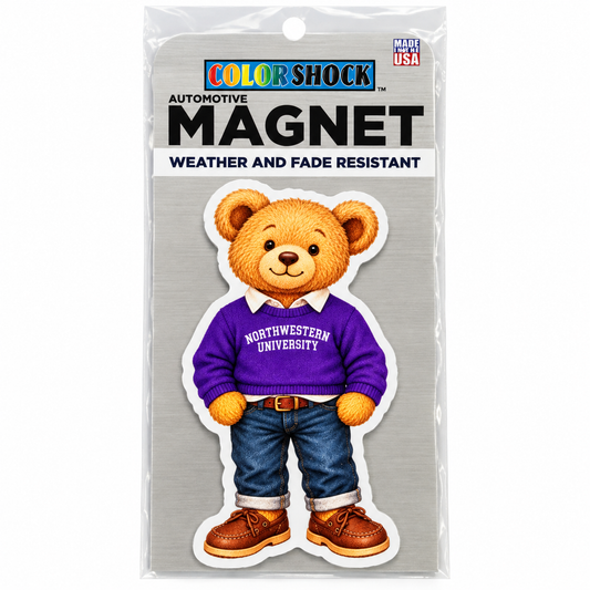 Northwestern University Wildcats Teddy Bear Automotive Magnet