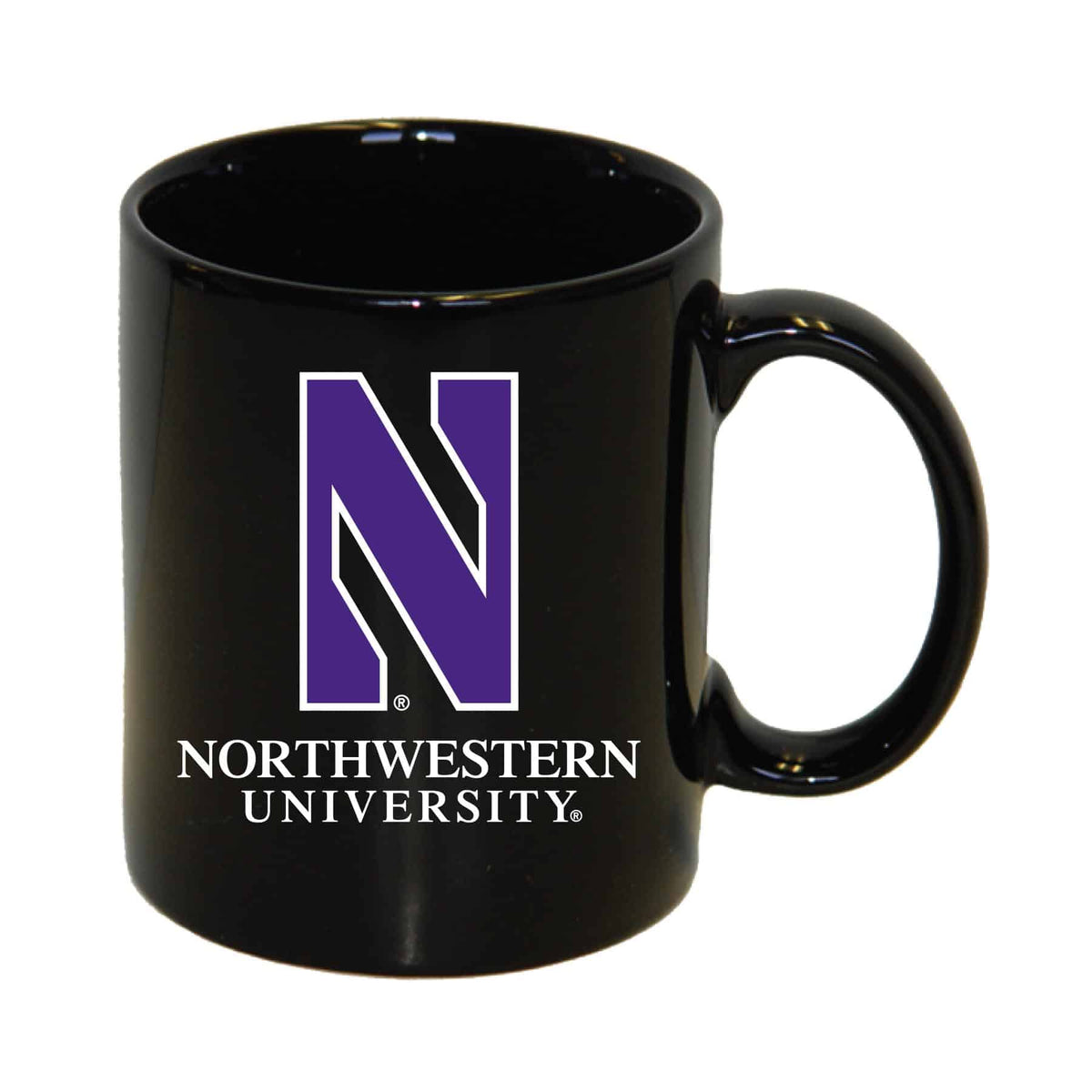Northwestern University Wildcats 11 oz. Black Ceramic Coffee Mug with Stylized N & Northwestern Design