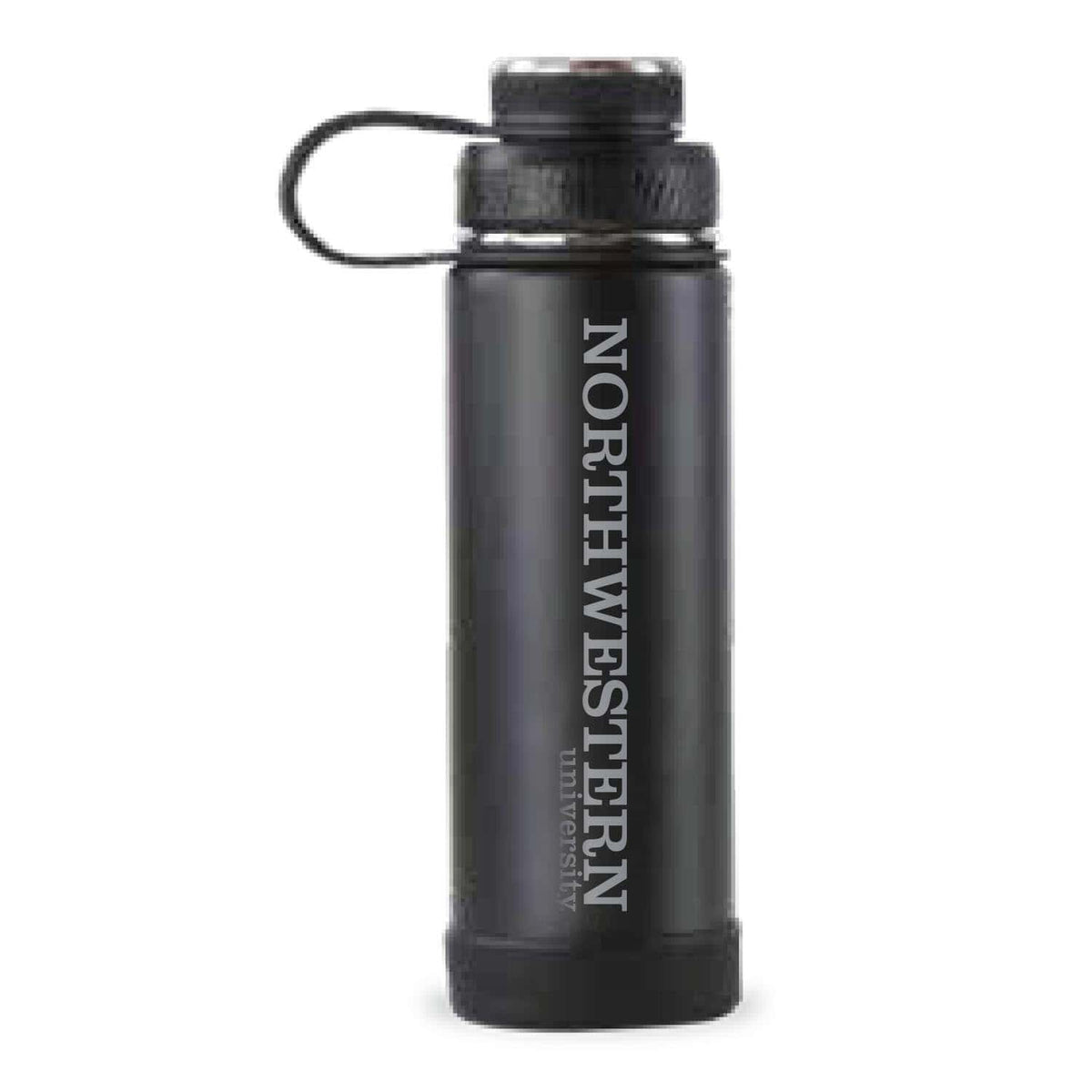 Northwestern University Wildcats 20oz EcoVessel Black Shadow The Boulder Water Bottle