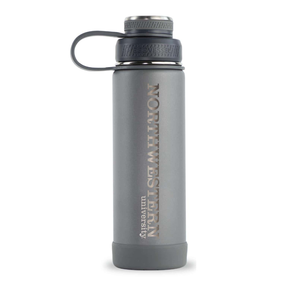 Northwestern University Wildcats 20oz EcoVessel Slate Gray The Boulder Water Bottle