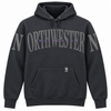 Northwestern University Wildcats Under Armour Heather Black Pullover Hoodie with Distressed Sleeve-to-Chest Northwestern Design