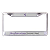 Northwestern University Wildcats Chrome License Plate Frame with Northwestern/Engineering On A Grey Inserts