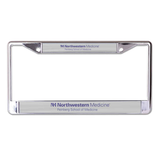 Northwestern University Wildcats Chrome License Plate Frame with Northwestern/Feinberg School of Medicine on Grey Inserts