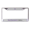 Northwestern University Wildcats Chrome License Plate Frame with Grey Laser Cut Northwestern/Medill Insert