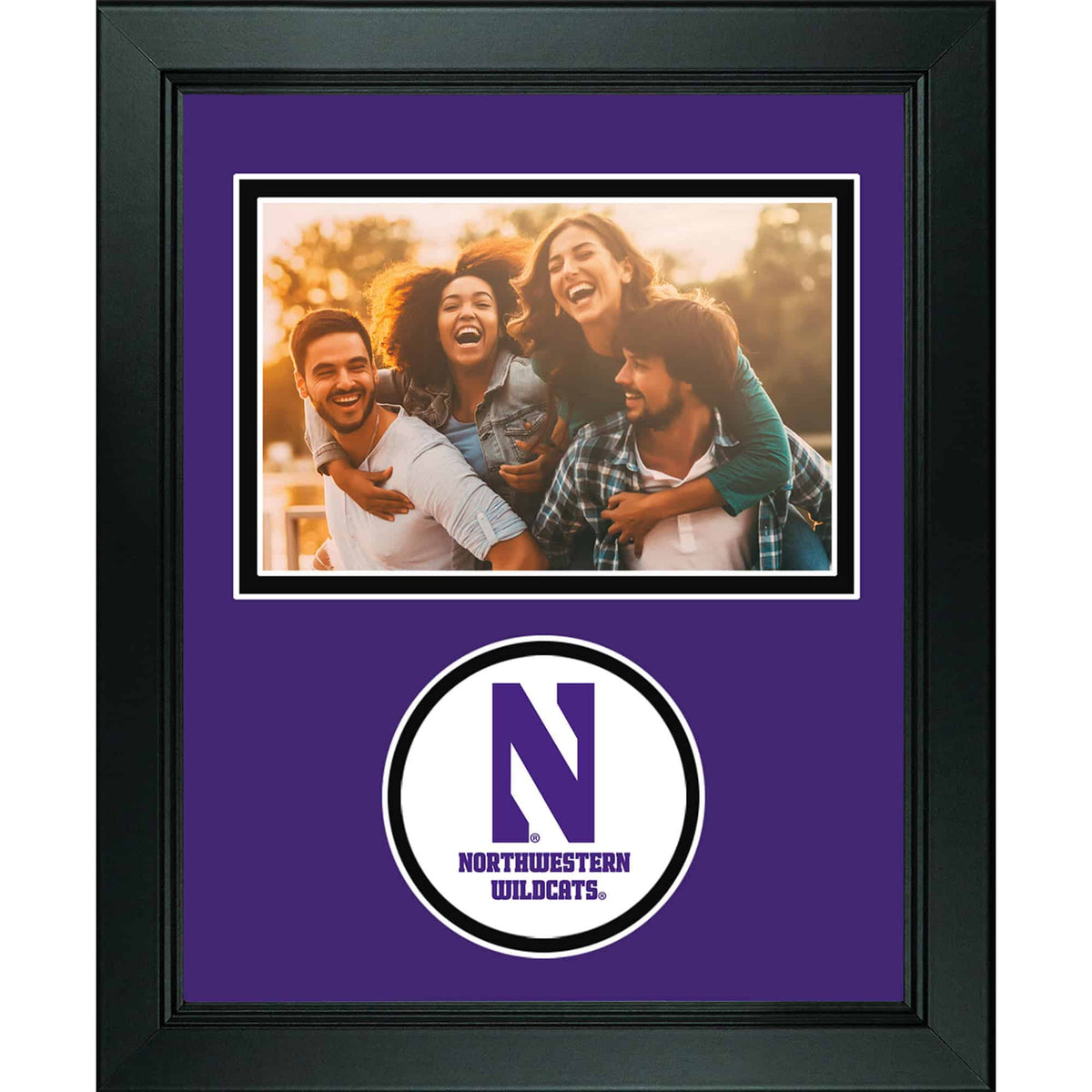 Northwestern University Lasting Memories Circle Logo Arena Black Vertical Photo Frame