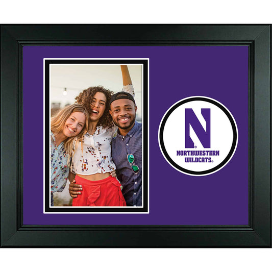 Northwestern University Lasting Memories Circle Logo Arena Black Horizontal Photo Frame