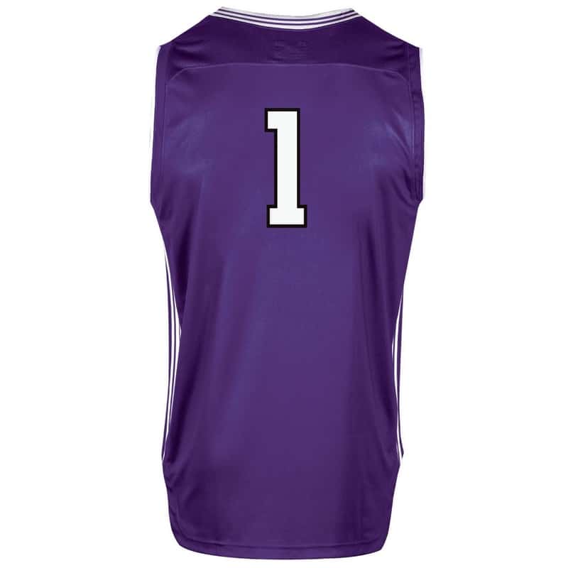 Under Armour Adult Purple Replica Basketball Jersey with #1-Back