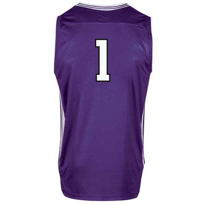 Under Armour Adult Purple Replica Basketball Jersey with #1-Back