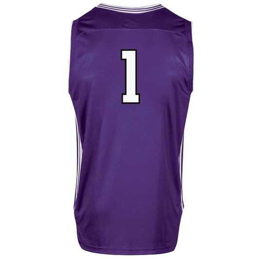 Under Armour Adult Purple Replica Basketball Jersey with #1-Back