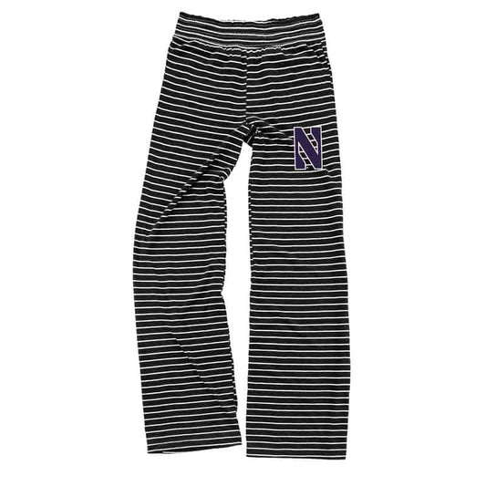 Northwestern University Wildcats Black Stripe Margo Pant By Boxercraft