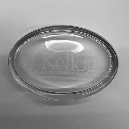 Northwestern I Kellogg Oval Glass Paper Weight -1