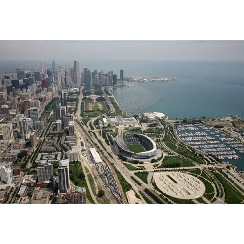 Northwestern Wildcats Postcard Chicago Skyline, Soldier Field and Museum Campus NU0007