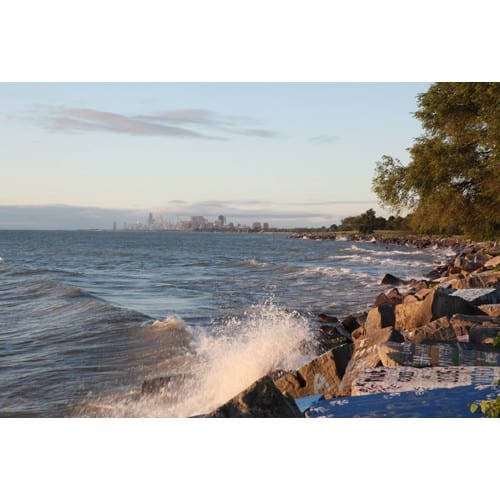 Northwestern Wildcats Postcard Chicago Skyline from Northwestern Lakefront NU0025