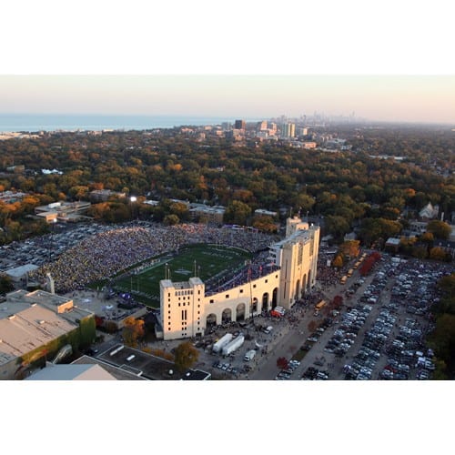 Northwestern Wildcats Postcard Ryan Field Looking Towards Evanston NU0046