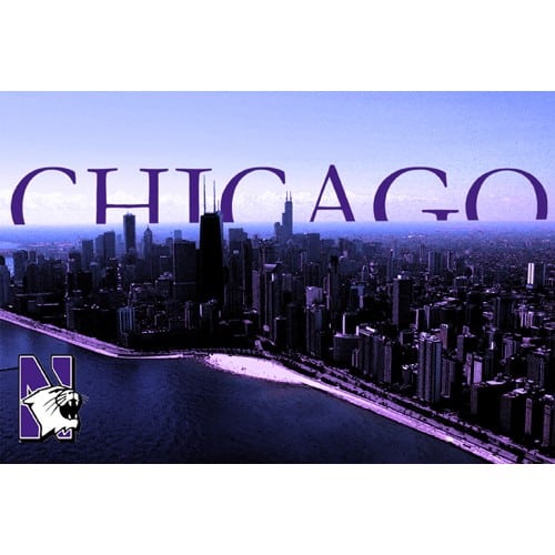 Northwestern Wildcats Postcard Chicago Skyline NU0052