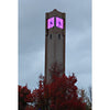 Northwestern Wildcats Postcard Clock Tower at Rebecca Crown Center Celebrating Victory in Purple NU0054