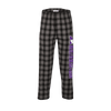 Northwestern University Wildcats Men's Charcoal Black Buff Plaid Harley Flannel Pants with Northwestern Down The Leg