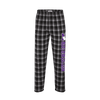 Northwestern University Wildcats Men's Heritage Black Plaid Harley Flannel Pants with Northwestern Down The Leg