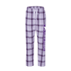 Northwestern University Wildcats Women's Lavender Sophie Plaid Harley Flannel Pants with Northwestern Down the Leg Design