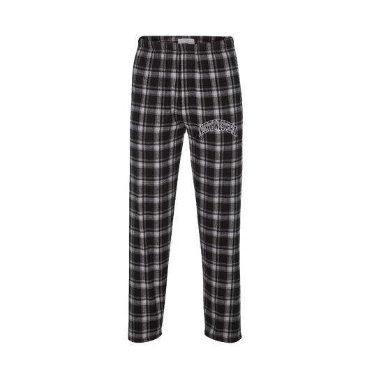 Northwestern University Wildcats Men's Heritage Black Plaid Harley Flannel Pants with Small Arched Northwestern Design