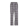 Northwestern University Wildcats Women's Charcoal Lavender Tomb Plaid Harley Flannel Pants with Small Arched Northwestern Design