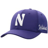 Northwestern University Wildcats Top Of The World Constructed Onefit Purple Performance Hat with Stylized N Design